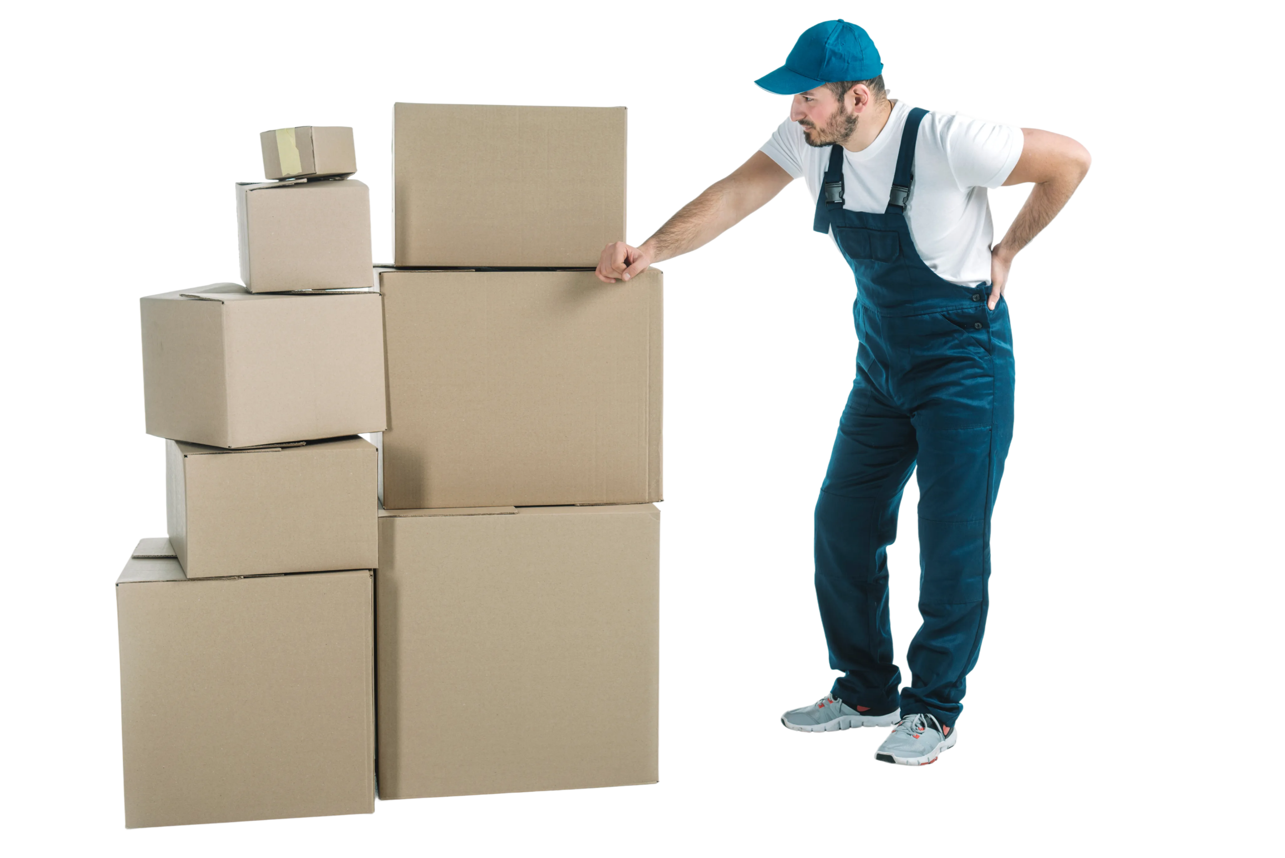 Person leaning on a vertically stacked boxes