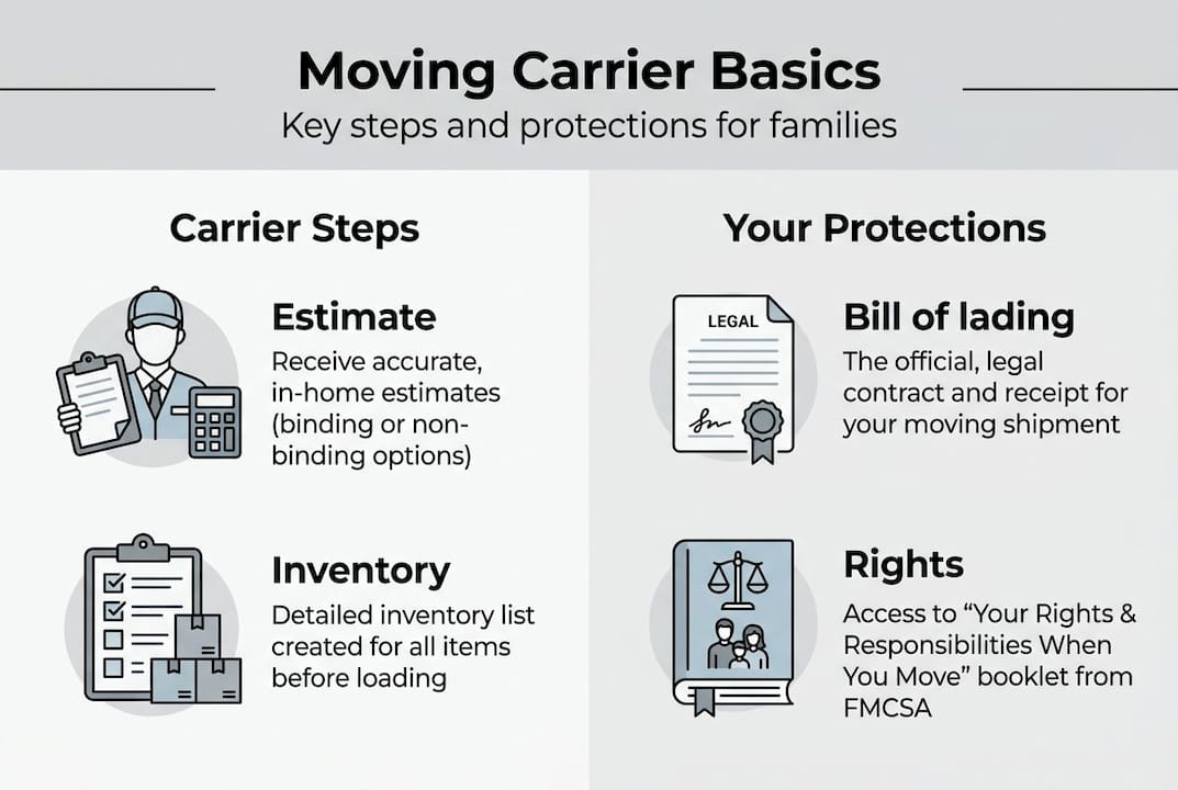 Infographic summarizing moving carrier process