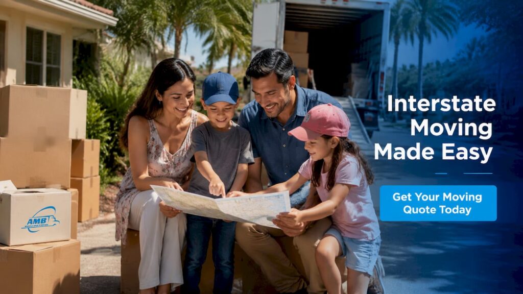 Family reviewing neighborhood map outdoors in Florida