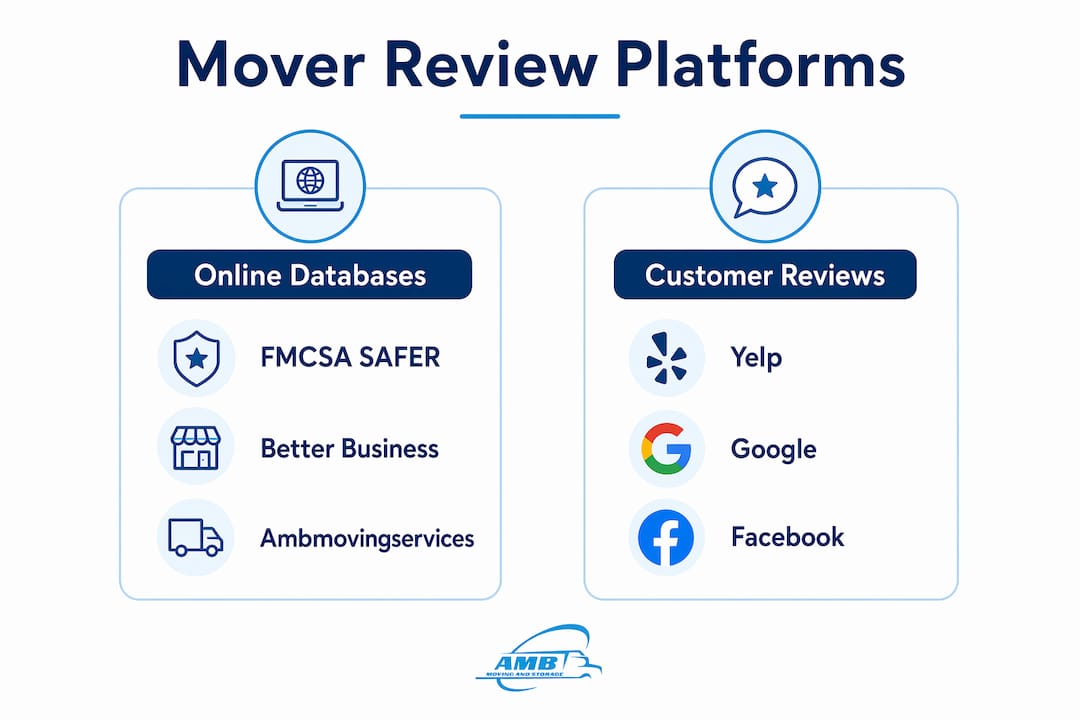 Infographic comparing moving company review platforms