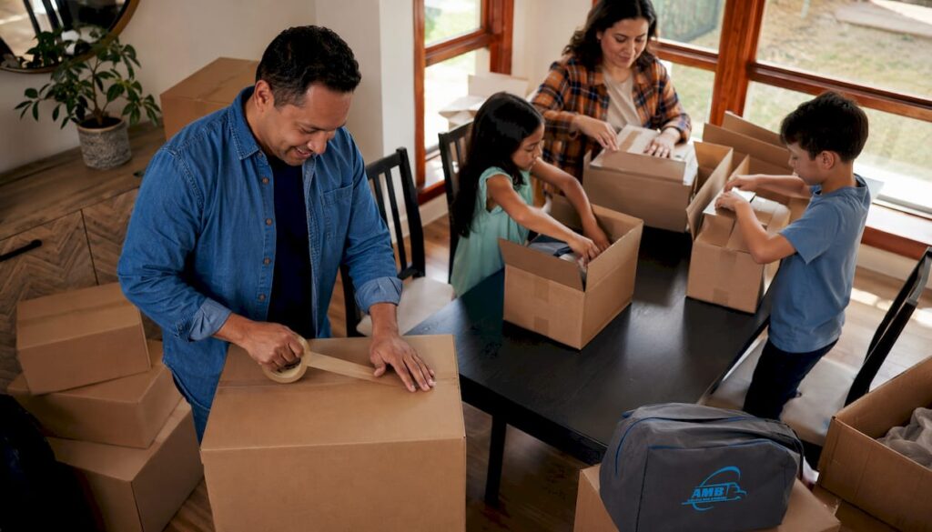 Family packing boxes for interstate moving