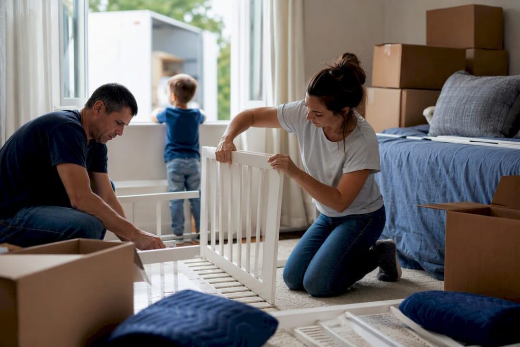Family packing crib for long-distance move