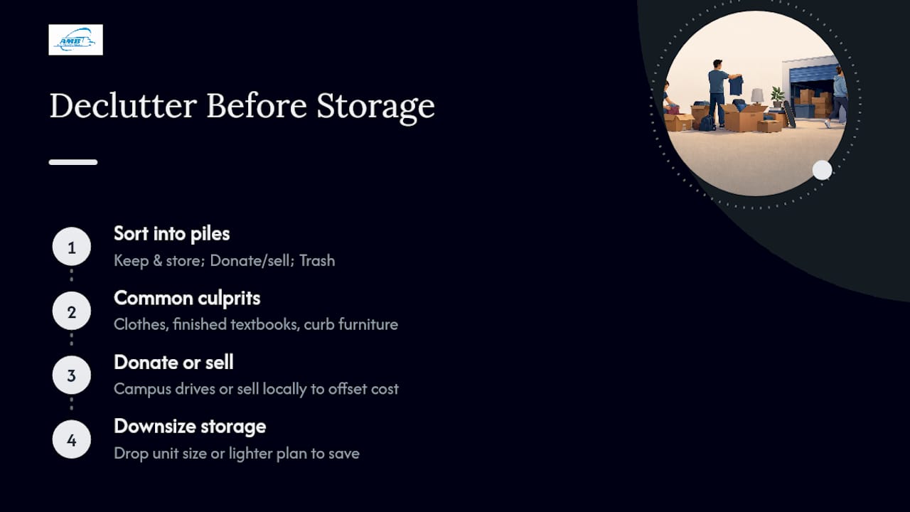 Diagram of decluttering categories for storage planning