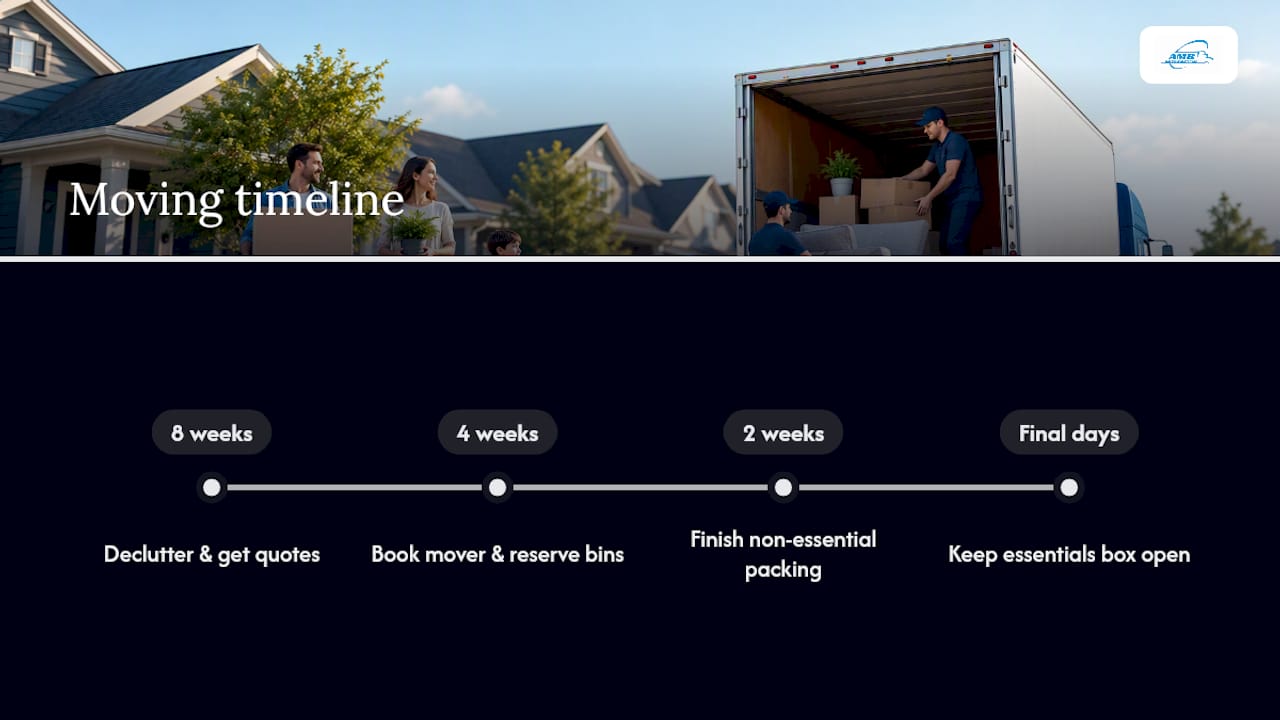 Four-stage sustainable moving timeline