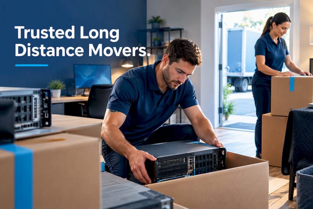 Homeowner preparing IT equipment for relocation