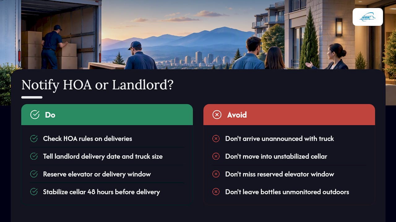 Should You Notify Your HOA or Landlord Before Moving Wine? — overview diagram