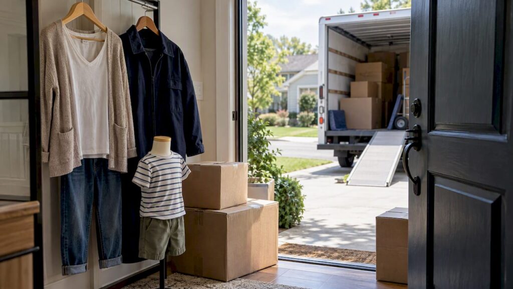 Family preparing for interstate move