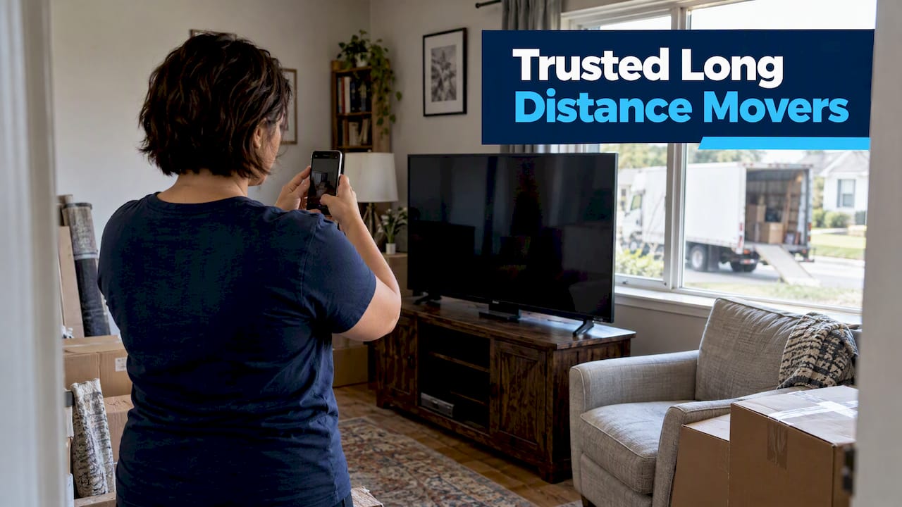 Homeowner documenting belongings before an interstate move