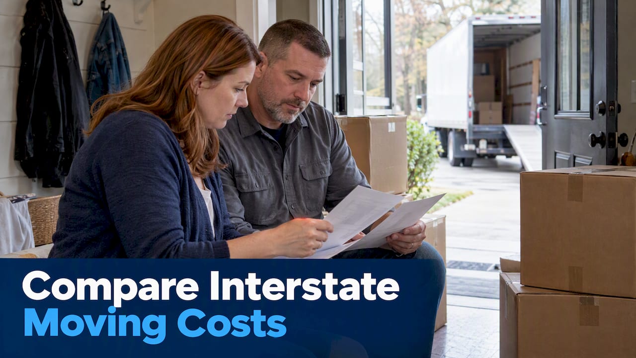 Homeowners comparing interstate moving estimates