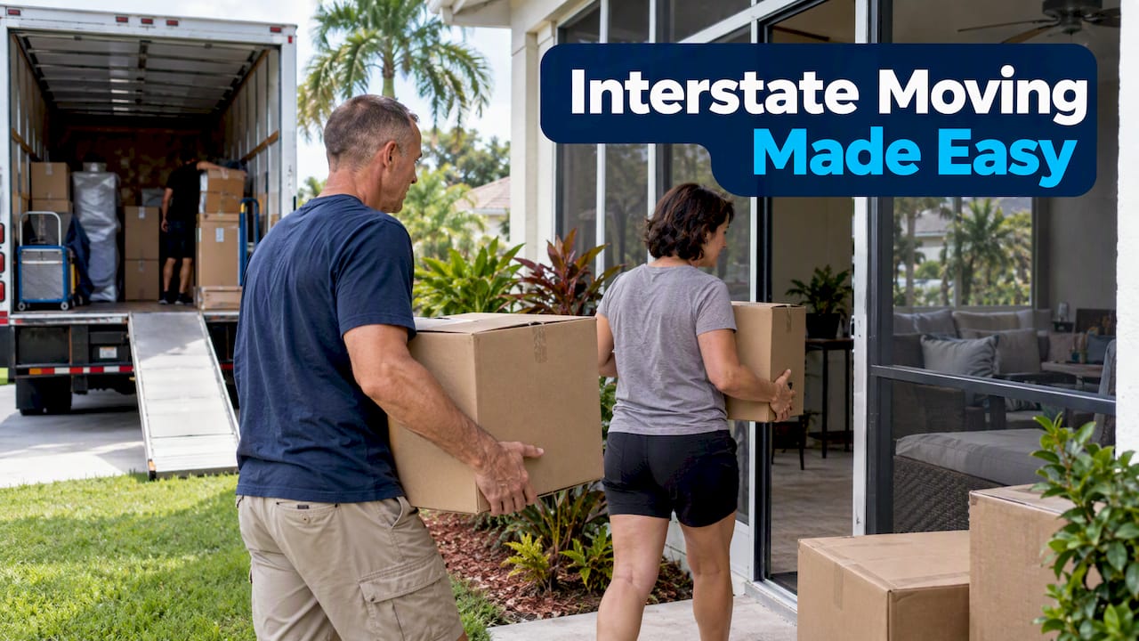 Homeowners preparing for moving truck delivery in Florida