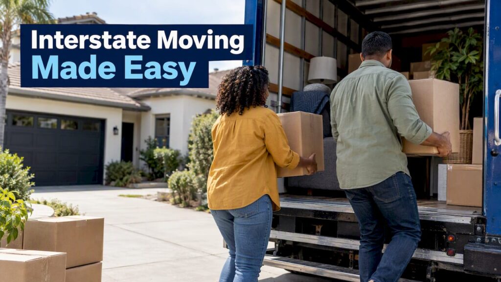 Couple loading boxes for an interstate move